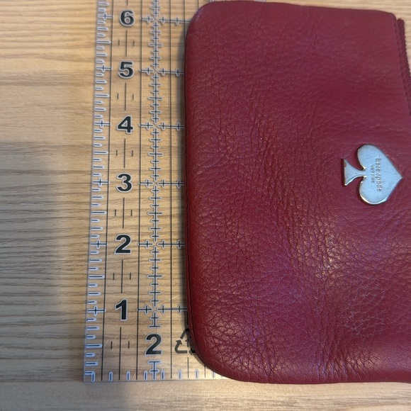 Kate Spade Zippered Wristlet Coin Pouch Burgundy - Picture 7 of 7